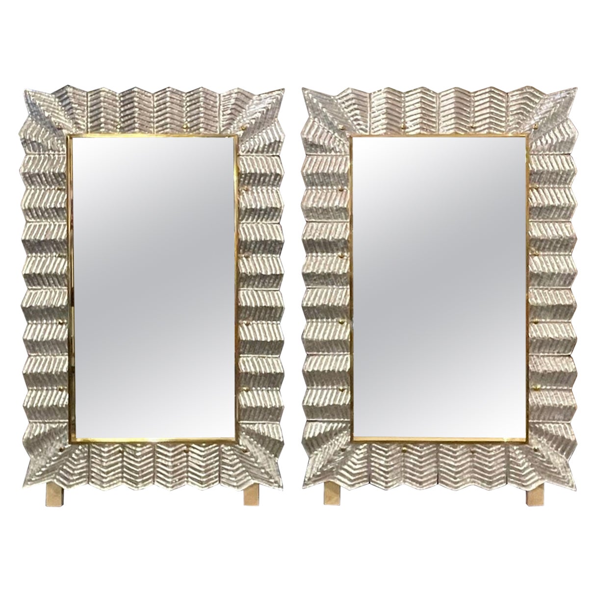 Miroirs Zag à fermeture éclair Murano en vente