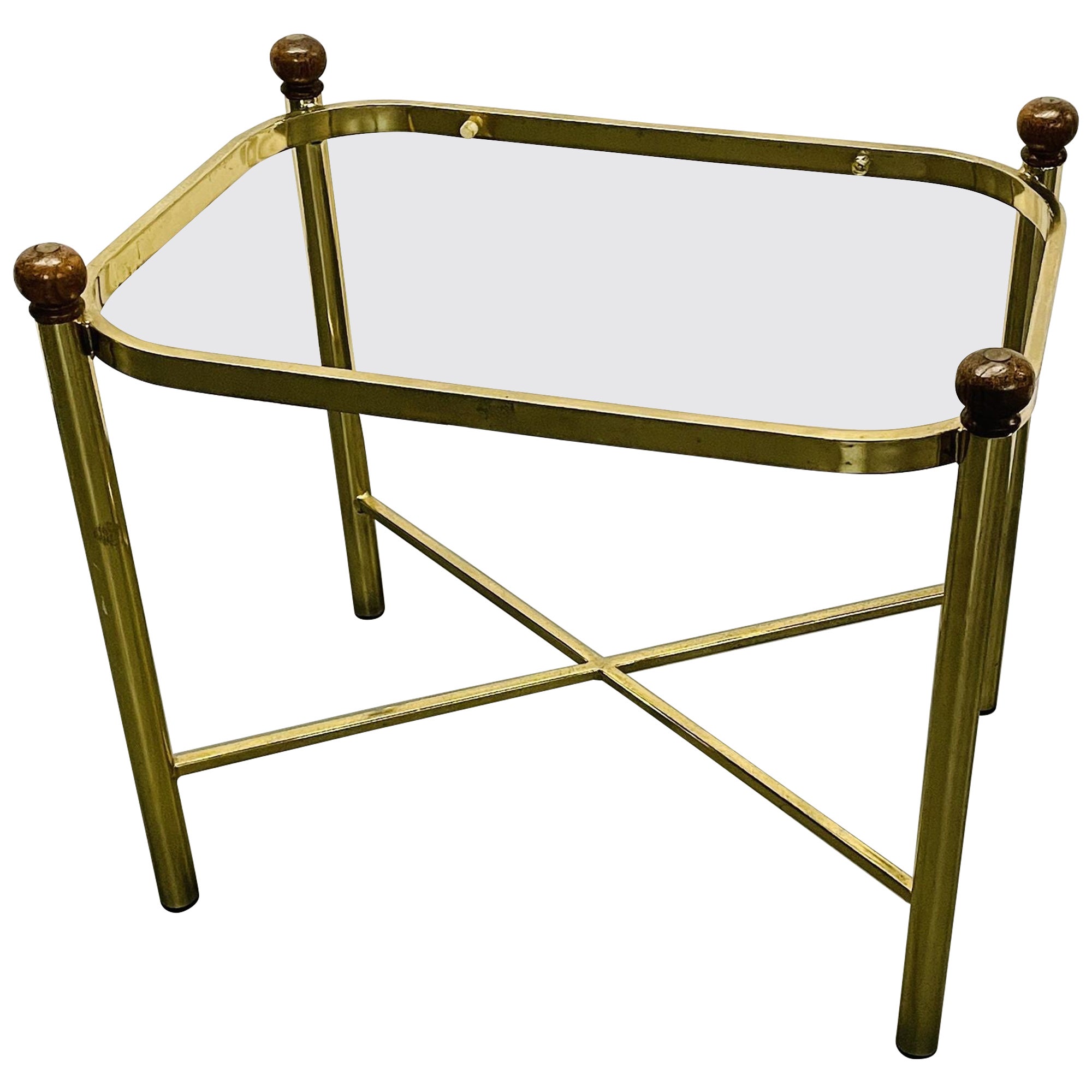 Hollywood Regency Style X-Form Coffee, Low / Side / End Table, Gilt Metal
