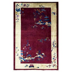Antique Art Deco Chinese Carpet, C-1920's, Tree of Knowledge