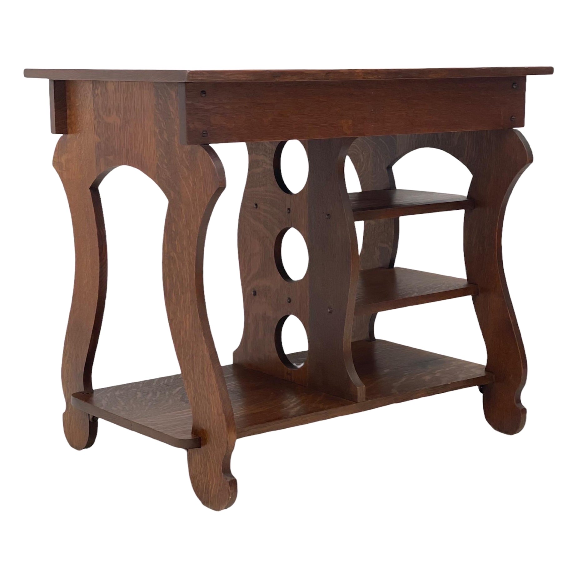 Englischer Import-Schreibtisch/Konsolentisch mit gemasertem Holz, Vintage