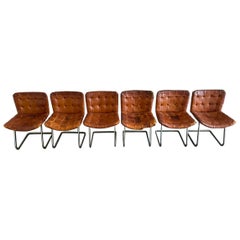 1960s Vintage Robert Haussmann for Stendig Rh- 304 De Sede Chairs Set of 6