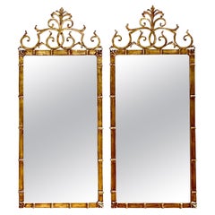 Vintage Italian Regency Palladio Gilt Mirrors, a Pair