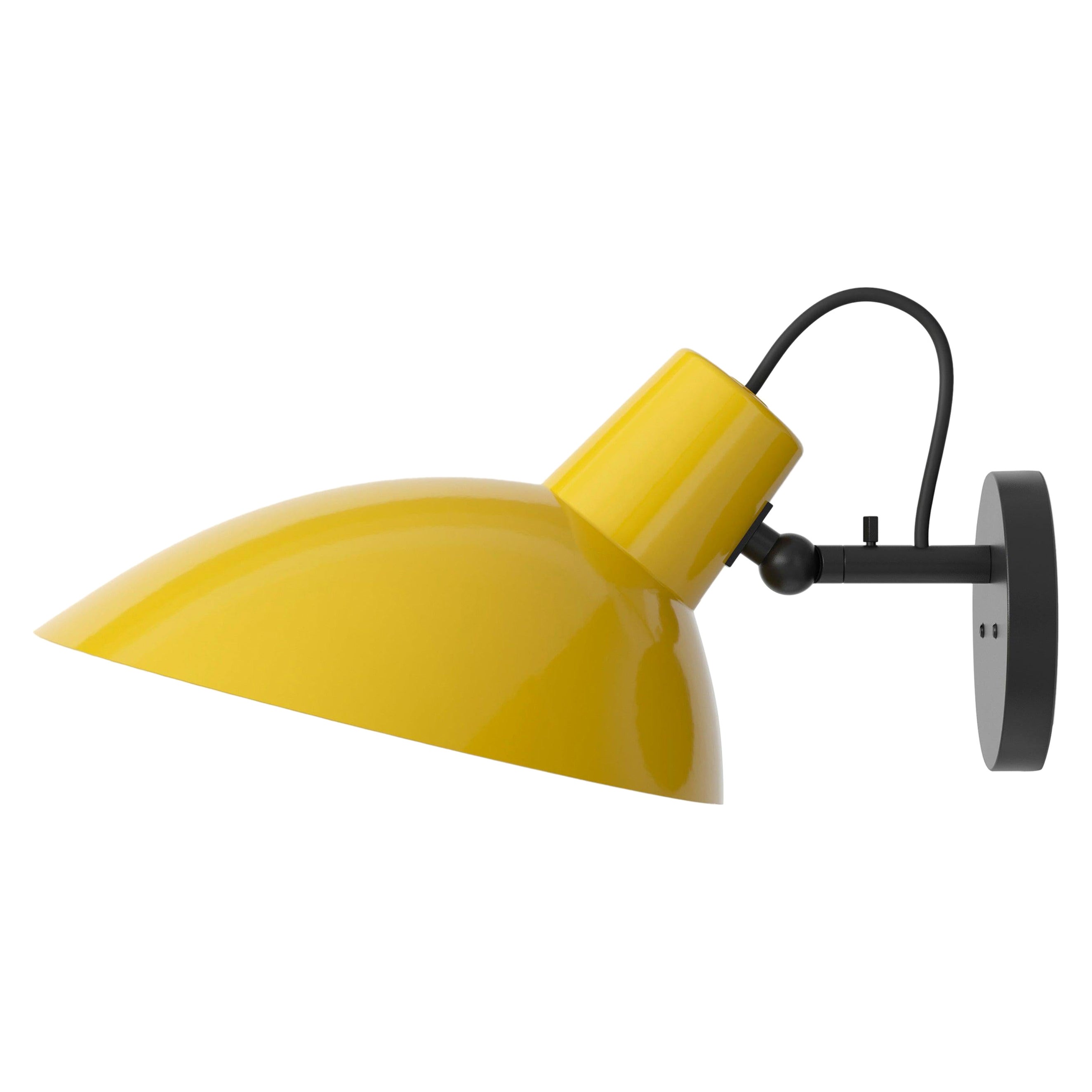 VV Cinquanta Black and Yellow Wall Lamp Designed by Vittoriano Viganò for Astep