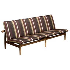 Finn Juhl Japan Series Three-Seaterss Sofa, Wood and Special Kjellerup Fabric