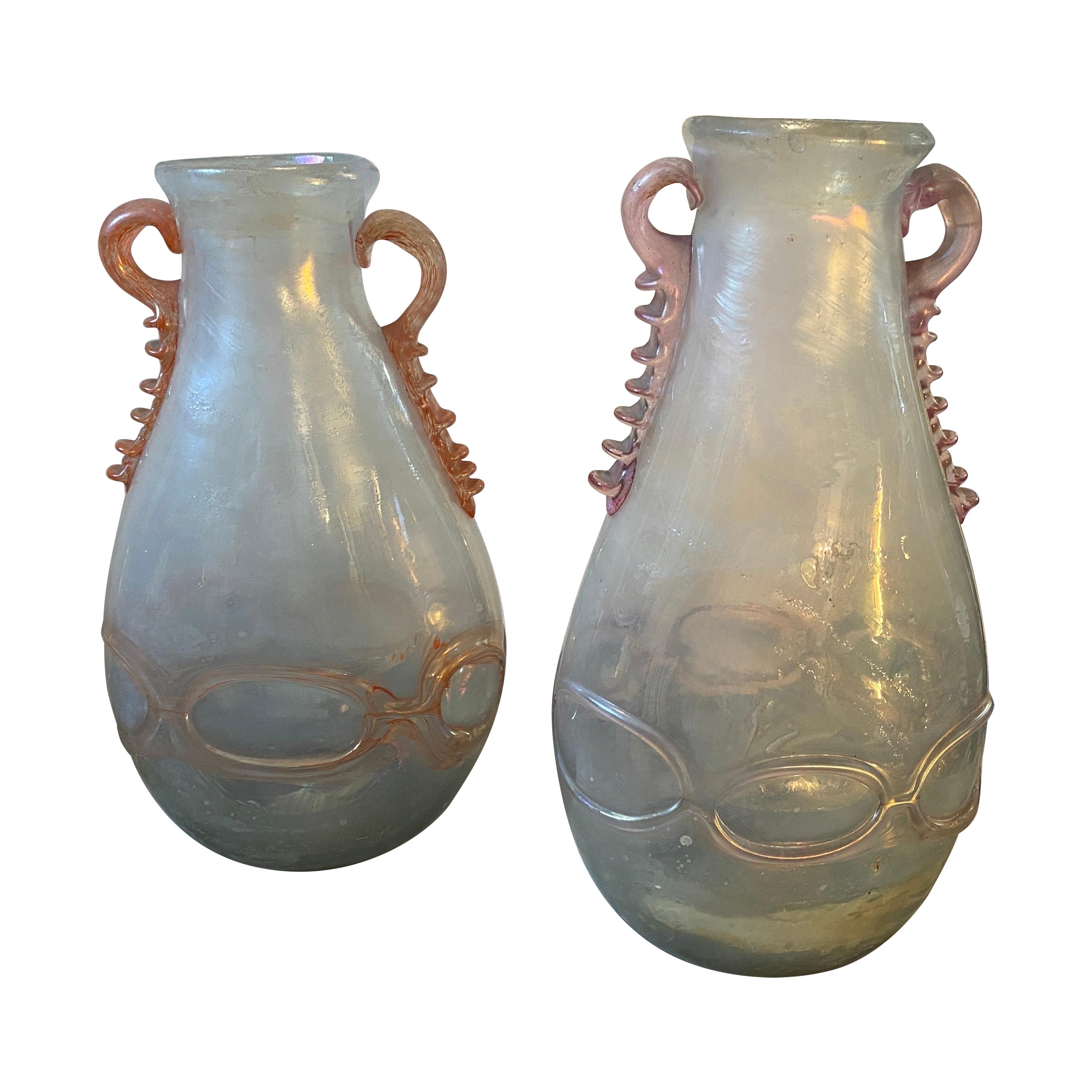 Vase en verre - art moderne - style verre de Murano/style ancien - motif visage