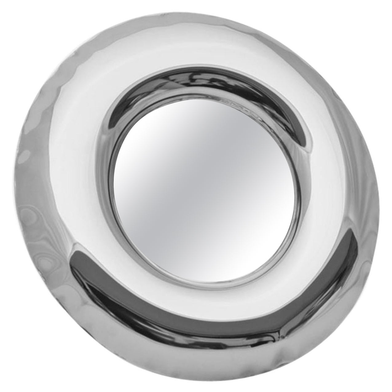 Mirror 'Rondel 36' in Polished Stainless Steel, by Zieta