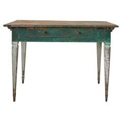 Vintage Green Painted Gustavian Desk, Sweden Early 19th-Century