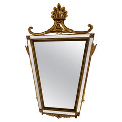 Large French Trapezoidal Art Deco Wall Mirror in the Style of André Arbus