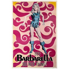 Vintage BARBARELLA 1968 US Giant Teaser Film Poster