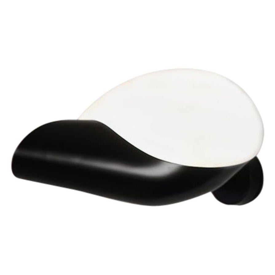 Serge Mouille Mid-Century Modern Black Conche Wall Lamp For Sale