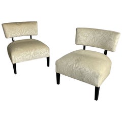Retro Pair Mid-Century Modern Organic Form Harvey Probber Style Lounge / Slipper Chair