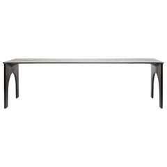 Contemporary Burned Solid Oak Kuro Dining Table Wide, by Lukas Cober