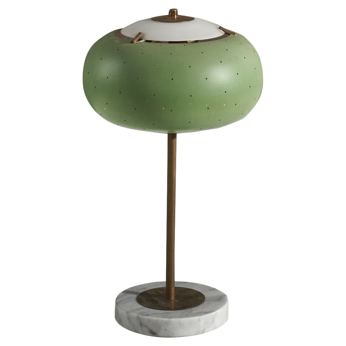 Stilux Milano, Table Lamp, Brass, Metal, Marble, Italy, 1950s