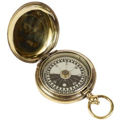 1916s Antique Brass Pocket Compass RAF Officers Signed Short & Mason London Ltd