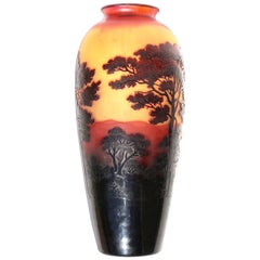 D’Agental Art Nouveau Scenic Cameo Vase
