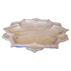Hand-Carved White Marble Plate