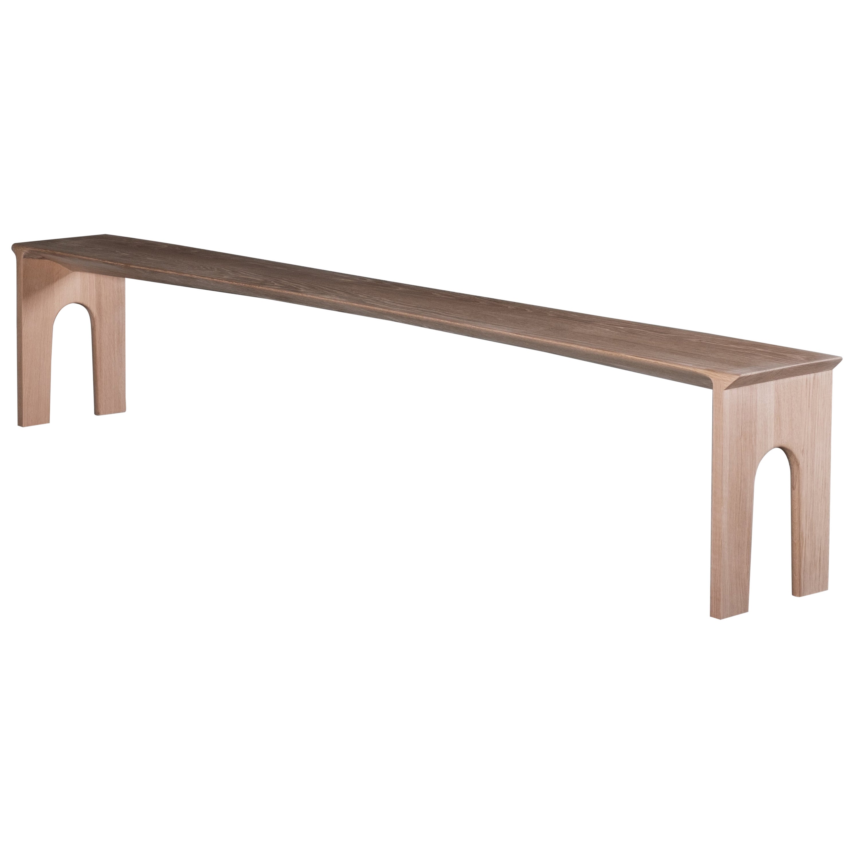 Contemporary Nude Solid Oak Bench Large, Kuro Collection, by Lukas Cober  For Sale at 1stDibs