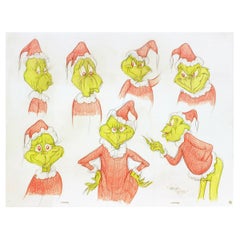Vintage 'Dr. Seuss' 'Virgil Ross', How The Grinch Stole Christmas, '7 Original Drawings'