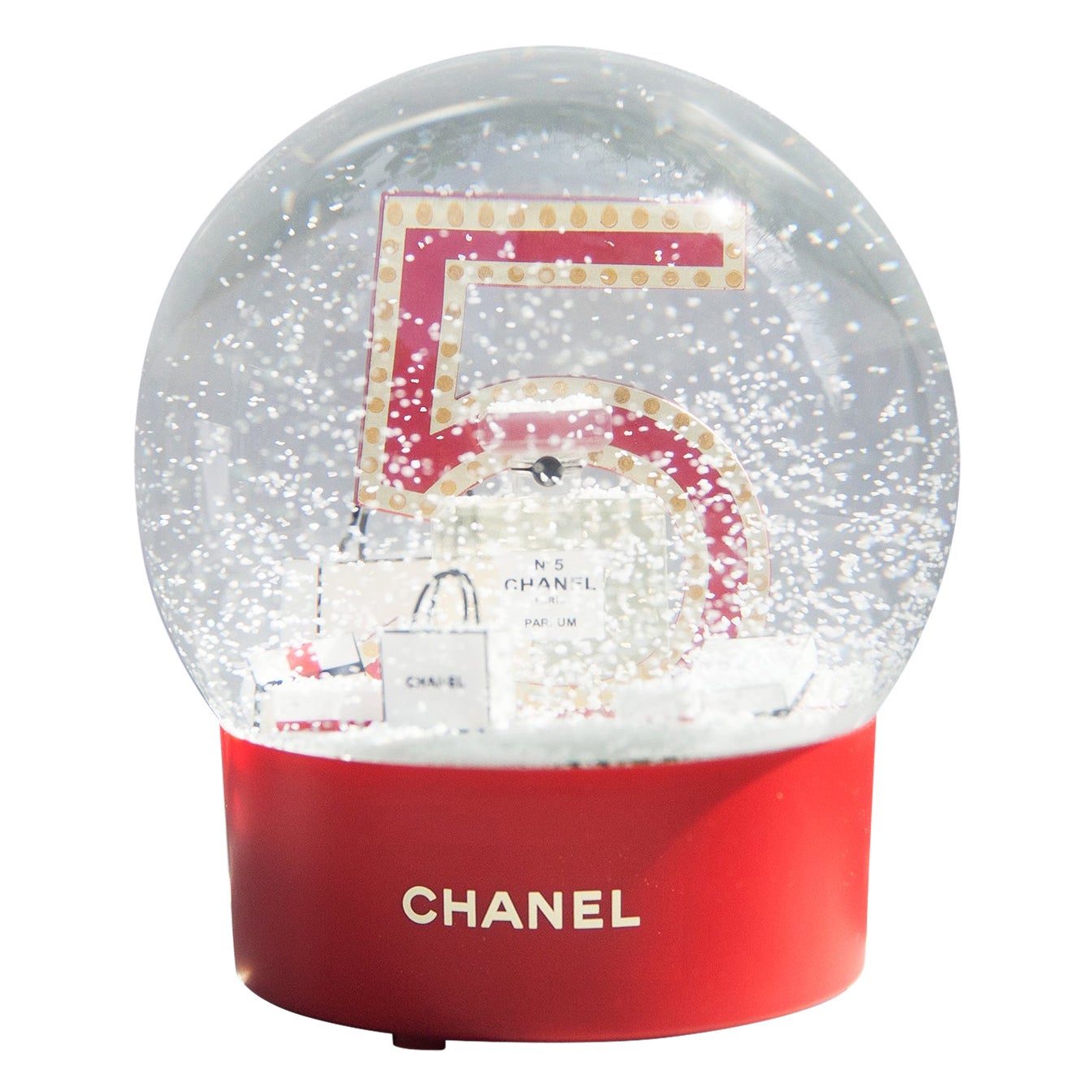 Huge Snow Globe Red Chanel Number 5