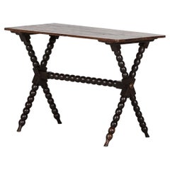 Used 19thC English Ebonised Bobbin Table / Desk