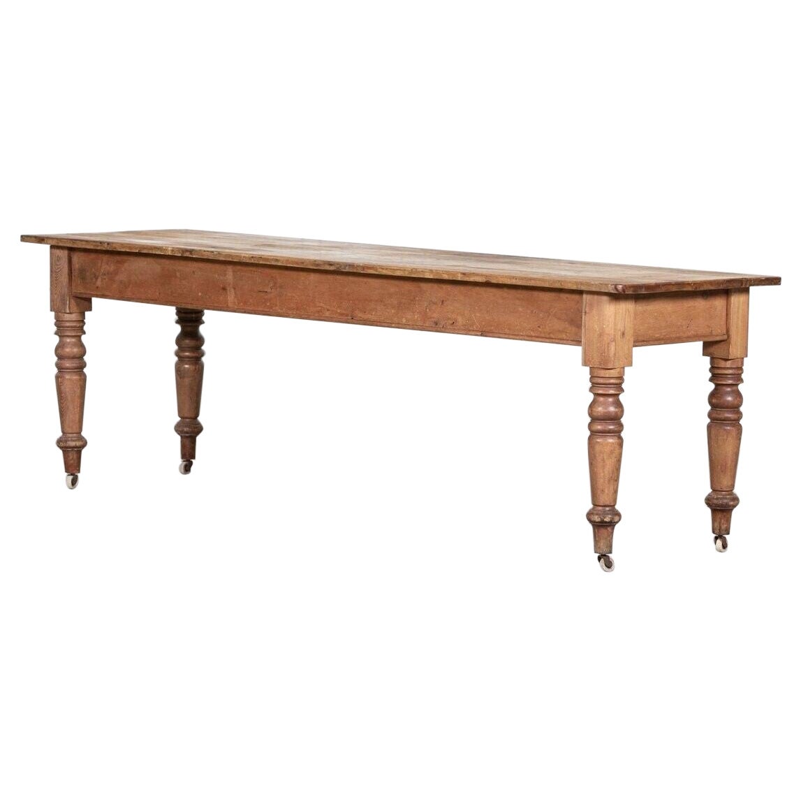 Large 19thC English Pine Farmhouse Table For Sale