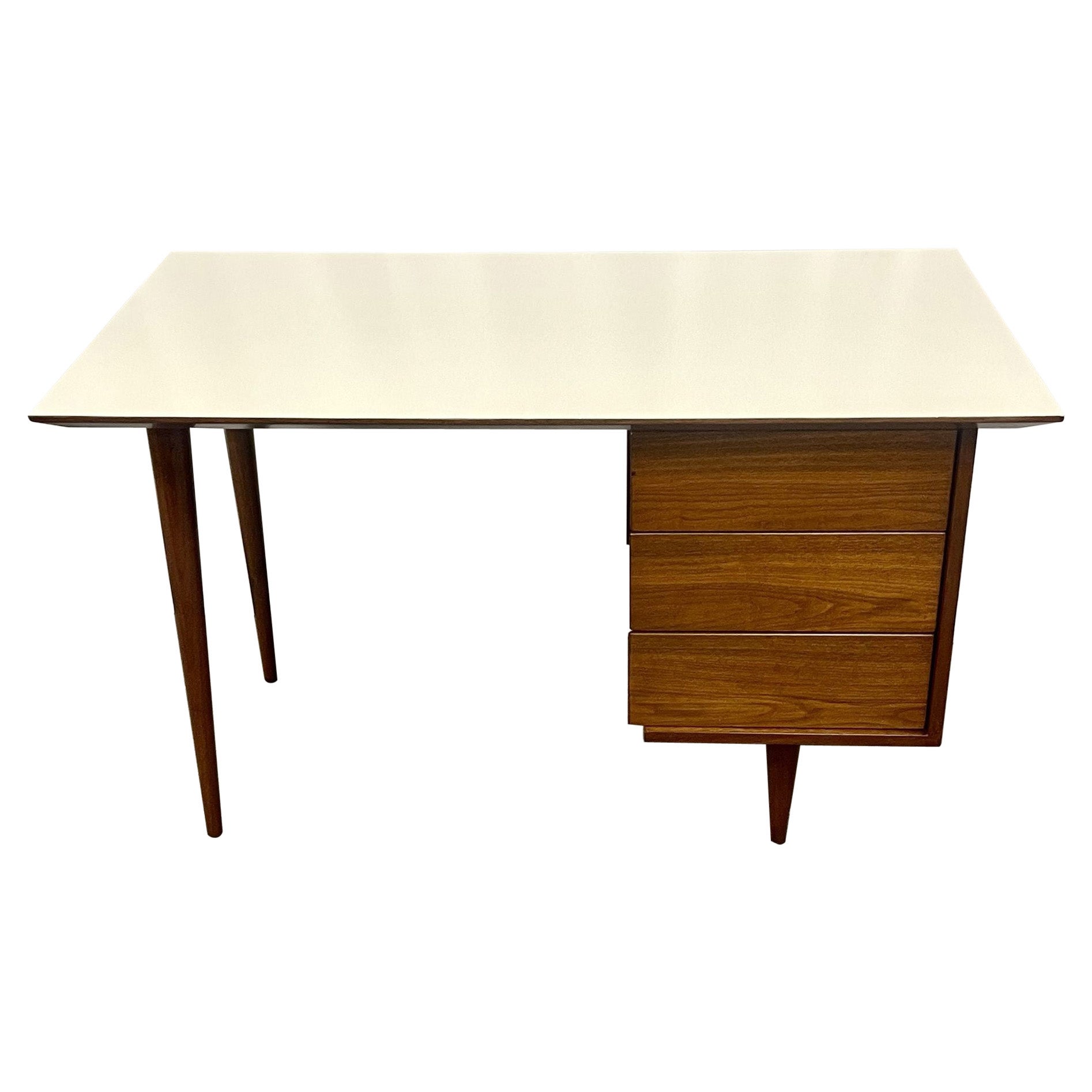 Bureau/table à écrire moderne du milieu du siècle dernier, Paul McCobb, noyer, américain, années 1950 en vente