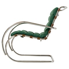Ludwig Mies van der Rohe for Knoll Mr Lounge Chair with Arms in Green Wool