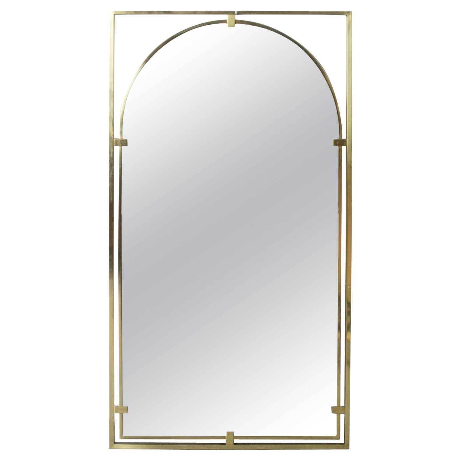 Miroir en laiton de style Hollywood Regency de John Stuart