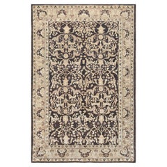 Tapis en laine d'inspiration Agra tissé à la main de style néo-renaissance