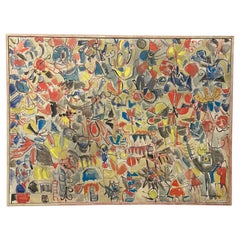 Sara Skolnik 1960s 'Flight of Fancy' Abstract Expressionist Painting