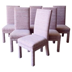 Postmodern Purple Parsons Dining Chairs, 6 Chairs