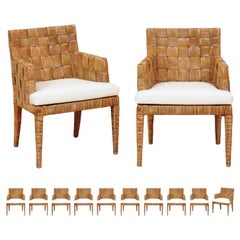 Sublime Set of 12 Jean-Michel Frank Style Armchairs by John Hutton for Donghia