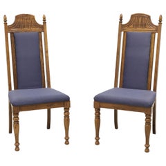 BURLINGTON HOUSE Oak Spanish Revival Dining Side Chairs - Pair