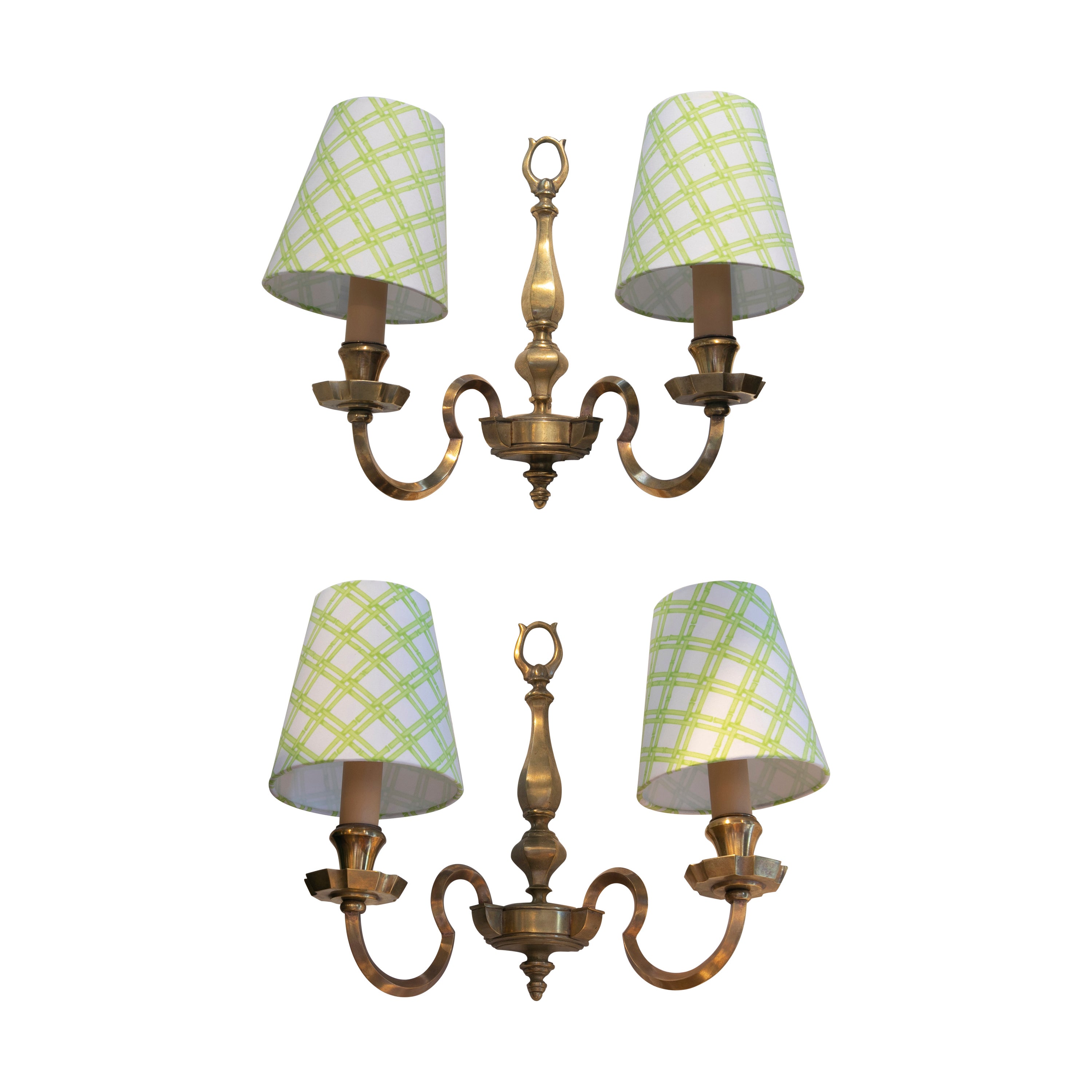 English Pair of Brass Wall Sconces