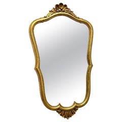 Beautiful Stunning Gilded Tole Toleware Mirror Vintage, Italy, 1950s