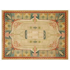 European Art Nouveau Rug, Attributed to Designer Gustave Serrurier-Bovy 