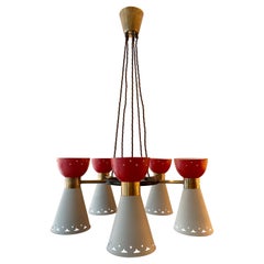 French Mid-Century 5 Arm Chandelier