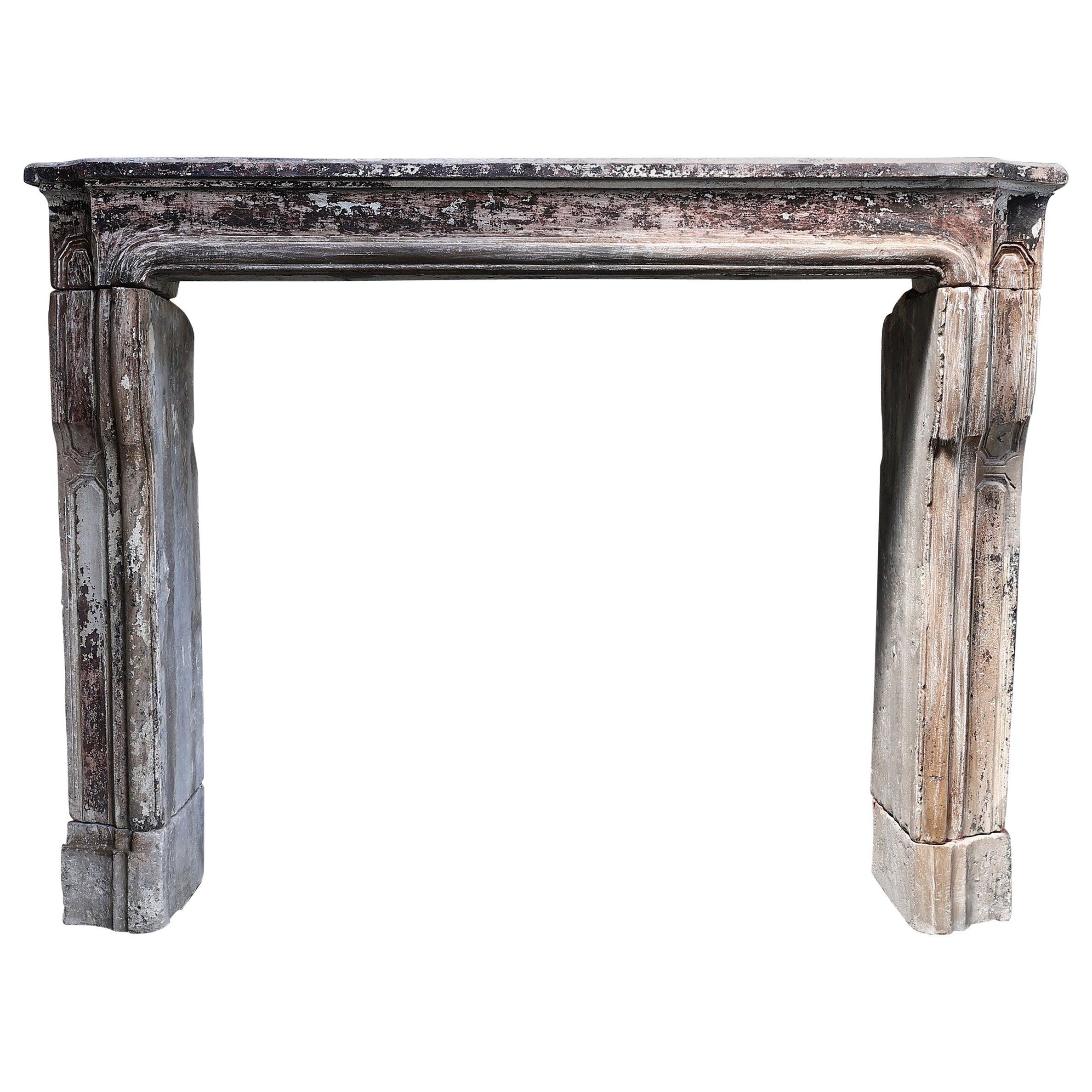Antique Limestone Fireplace from France, 19th Century For Sale at 1stDibs