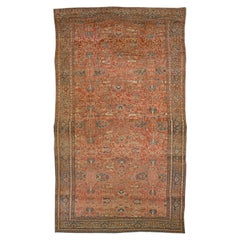 Antique Bakshaish Persian Handmade Rust Oversize Wool Rug with Allover Motif