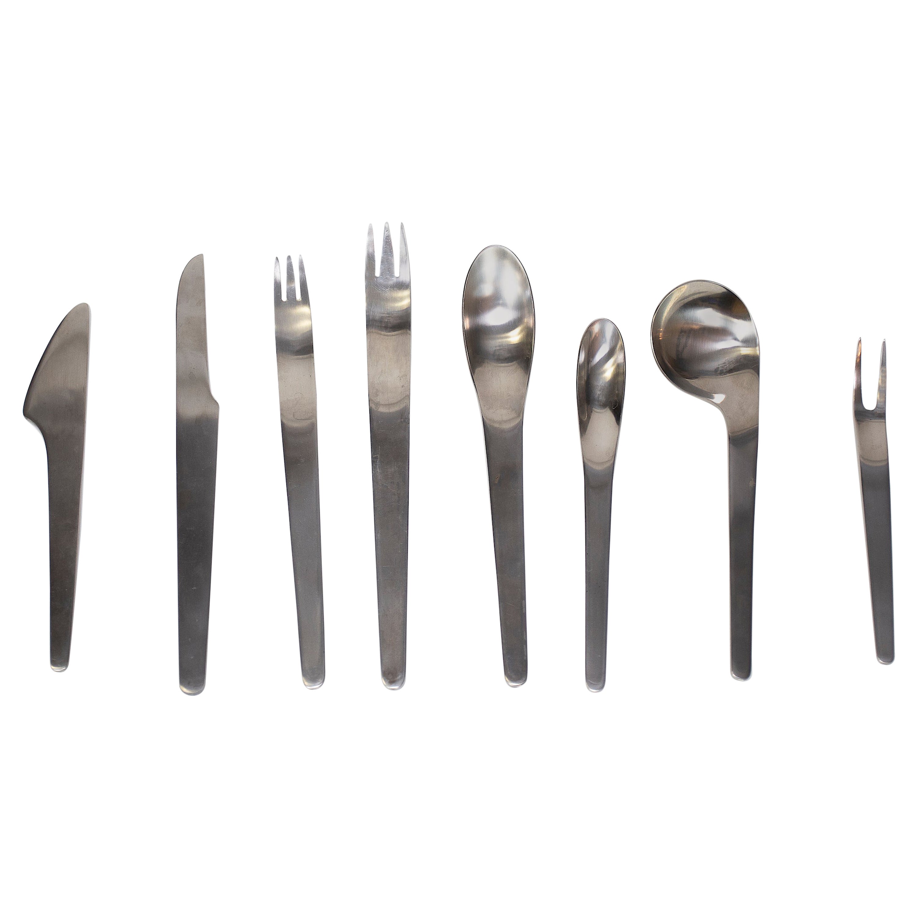 Arne Jacobsen AJ Flatware Set for 8 For Sale