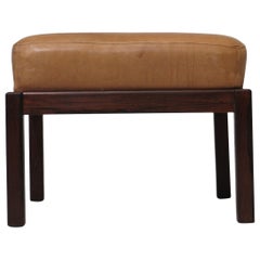 Rosewood Ottoman Bench in Leather