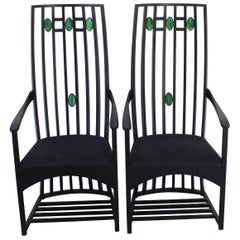 Pair of Arm Chairs in the Style of Charles Rennie Mackintosh