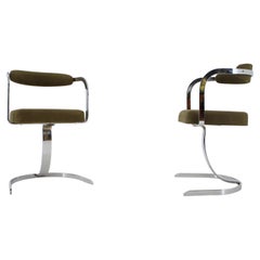 Pair of Two Very Special French Mid Century Space Age Dining Chairs, 1960s