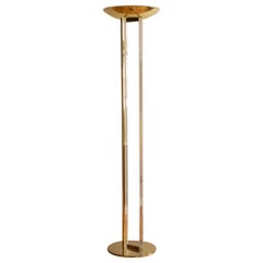 Vintage 1980s Brass and Lucite Floor Lamp by Fredrick Ramond
