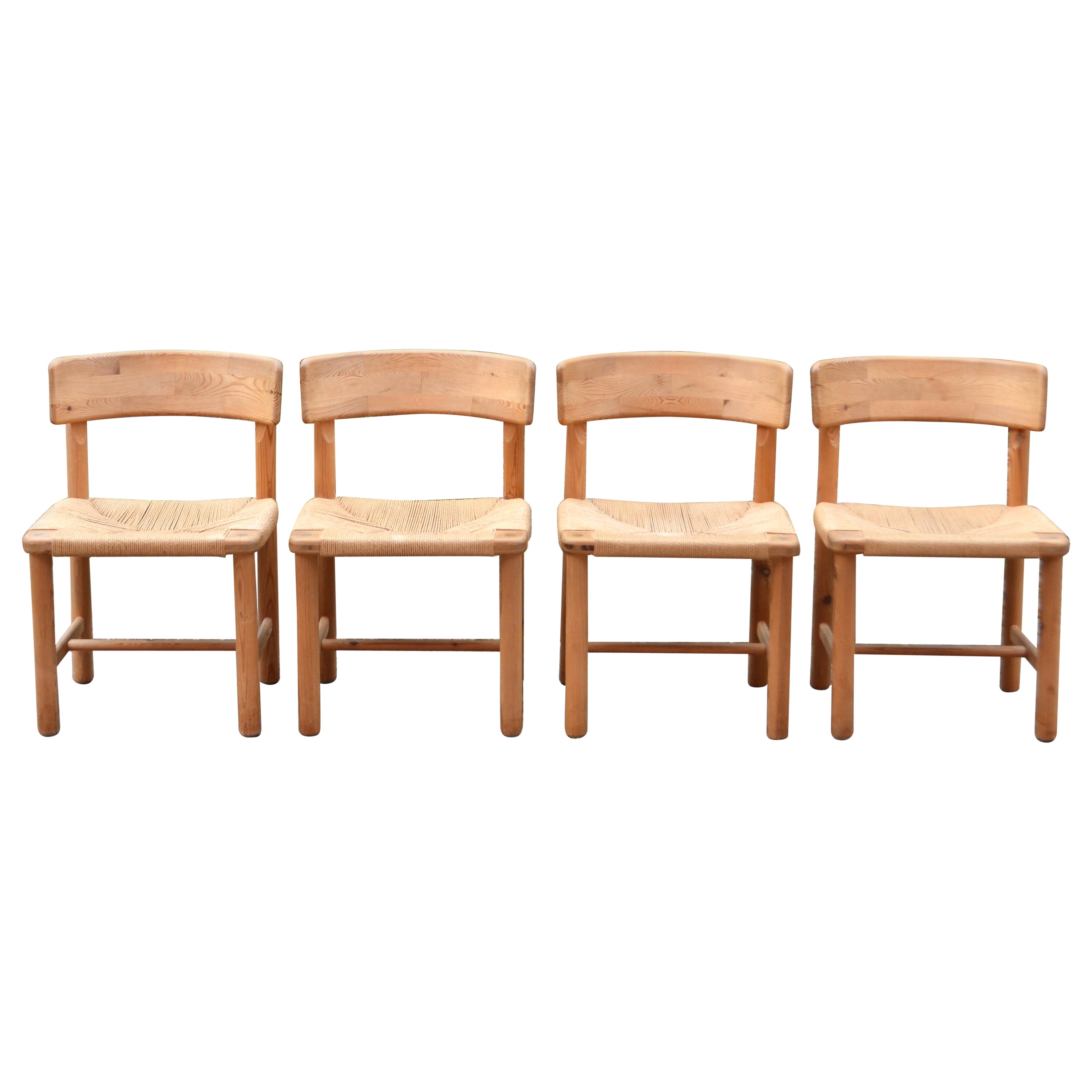 Rainer Daumiller Danish Papercord Dining Chair Scandinavian Pine Set of 4