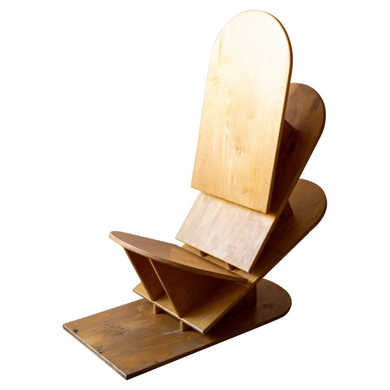 1990s Sculptural Plywood Chair For Sale