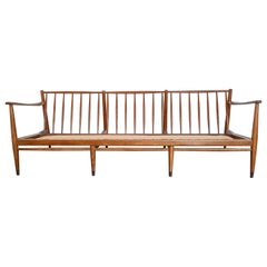 Danish 1960s Mid-Century Modern Wood Framed Sofa Couch