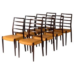 Set of Eight Dining Chairs by Niels O. Møller, Denmark, 1950s