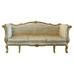 Quality Antique Victorian Large Carved French Gilded Settee