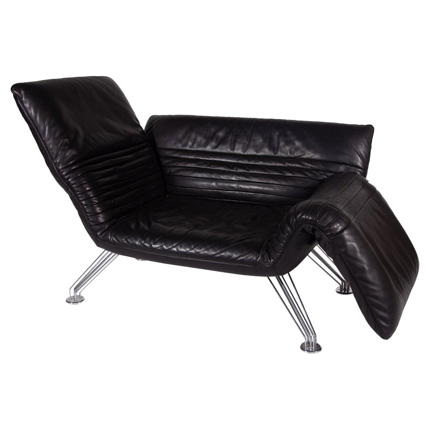 Vintage Black Ds-142 Armchair, Daybed Designed by Winfried Totzek for De Seden